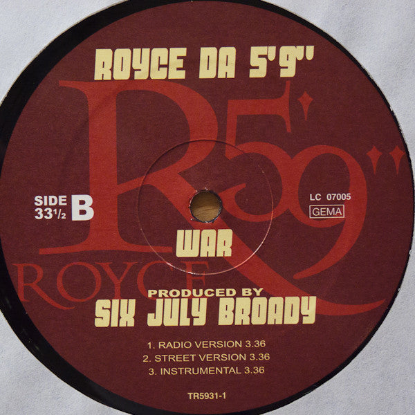 Royce Da 5'9" : Make This Run / War (12", Single)