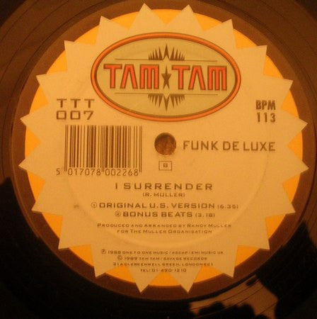 Funk Deluxe : I Surrender (12")