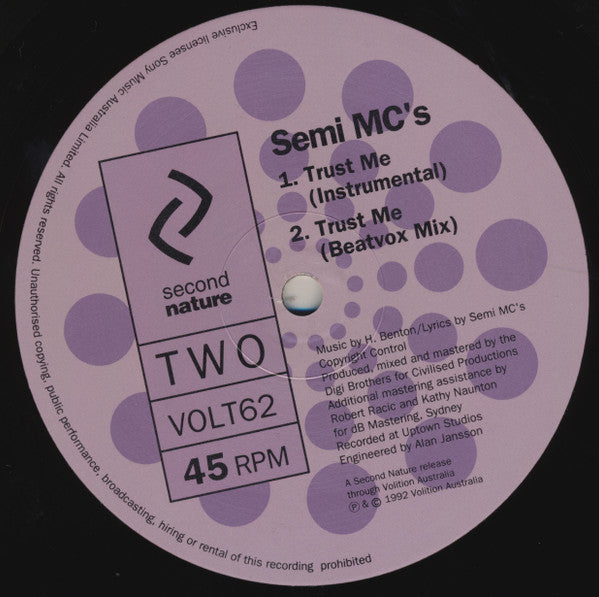 Semi MC's* : Trust Me (12")