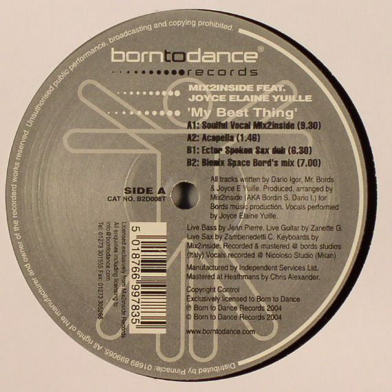 Mix2Inside Feat. Joyce Yuille : My Best Thing (12")