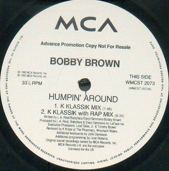 Bobby Brown : Humpin' Around (12", Promo)