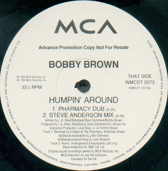 Bobby Brown : Humpin' Around (12", Promo)