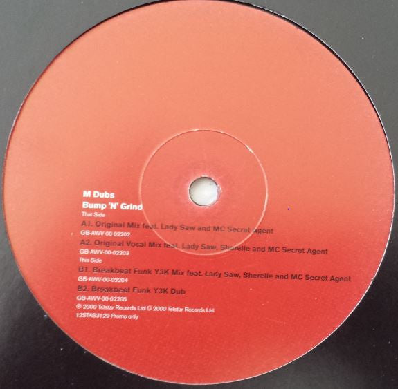 M Dubs : Bump 'N' Grind (12", Promo)