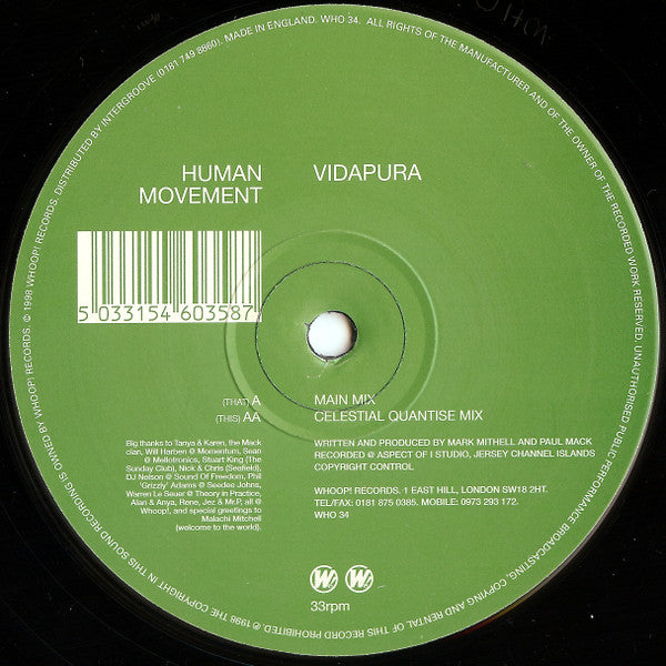 Human Movement : Vidapura (12")