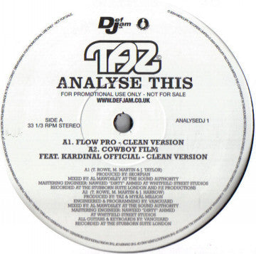 TAZ (6) : Analyse This (12", Promo, Smplr)