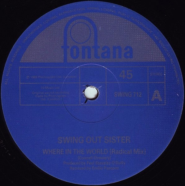 Swing Out Sister : Where In The World? (12")