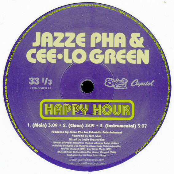 Jazze Pha & Cee-Lo : Happy Hour (12")