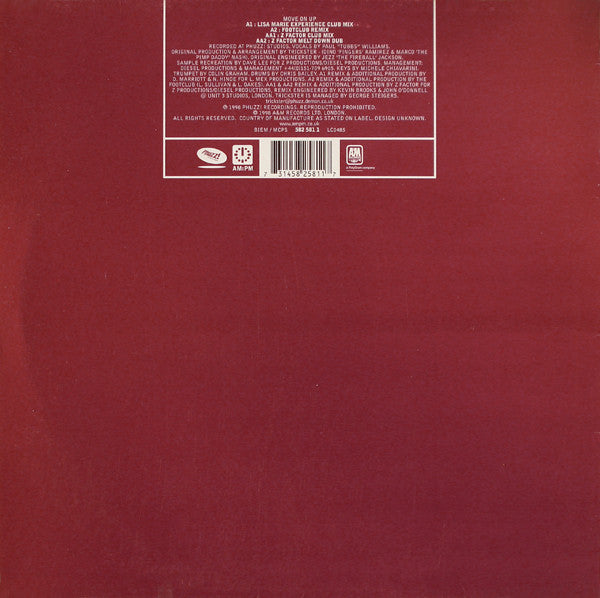 Trickster (CMV's) : Move On Up - (Lisa Marie Experience / Footclub / Z Factor Mixes) (12")