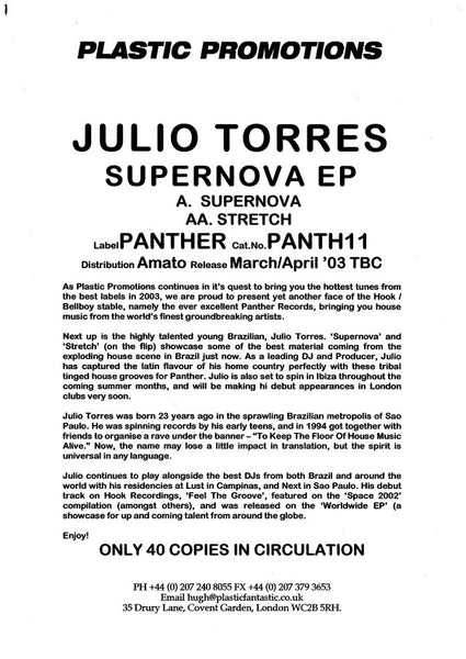 Julio Torres : Supernova / Stretch (12")