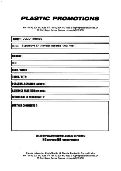 Julio Torres : Supernova / Stretch (12")