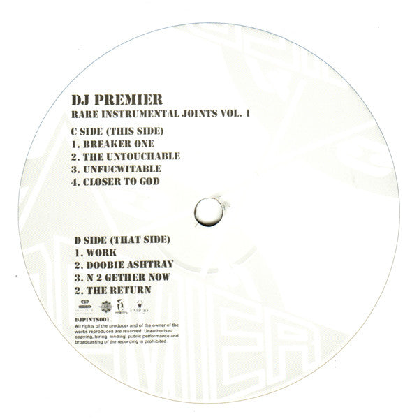 DJ Premier : Rare Instrumental Joints Vol. 1 (2x12", Unofficial)