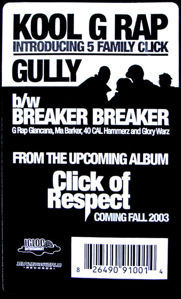 Kool G Rap Introducing 5 Family Click : Gully (12", Single)
