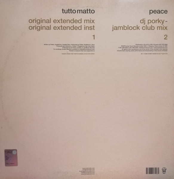 Tutto Matto : Peace (12")