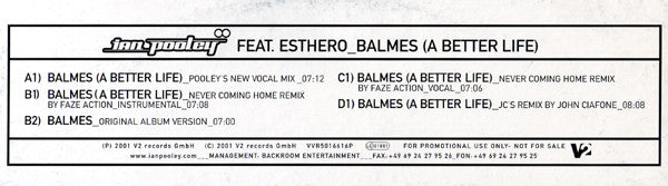 Ian Pooley Feat. Esthero : Balmes (A Better Life) (2x12", Promo)