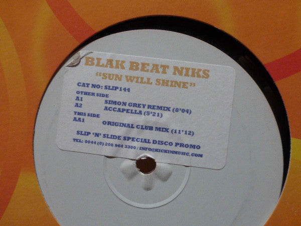 Blak Beat Niks : The Sun Will Shine (12", Promo)