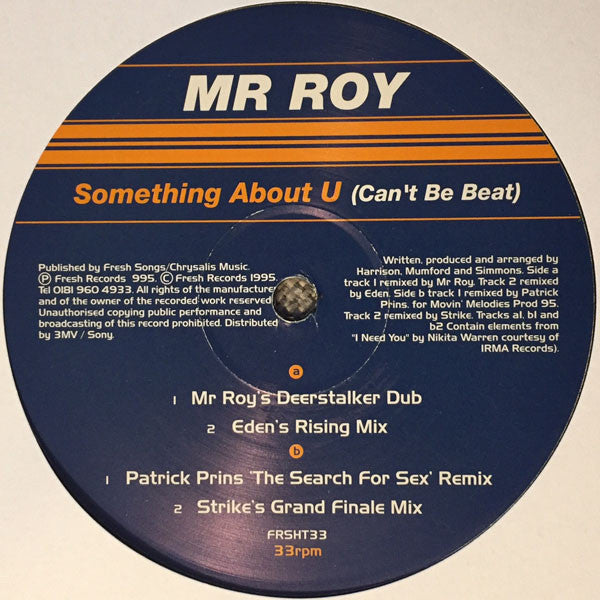 Mr. Roy : Something About U (Can't Be Beat) (12", Single)