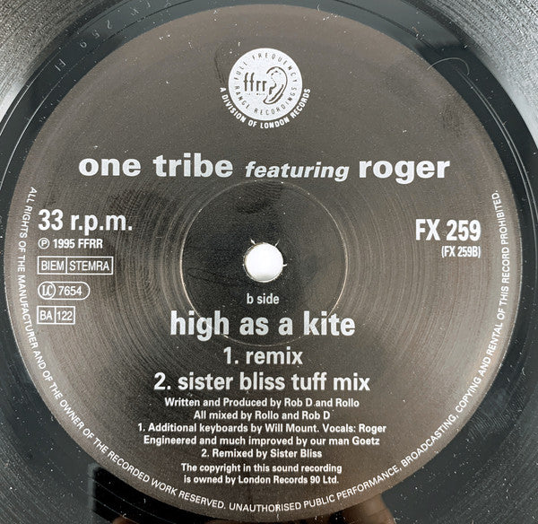 One Tribe Featuring Roger (3) : High As A Kite (12")