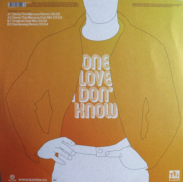 One Love : I Don't Know (12", Maxi)