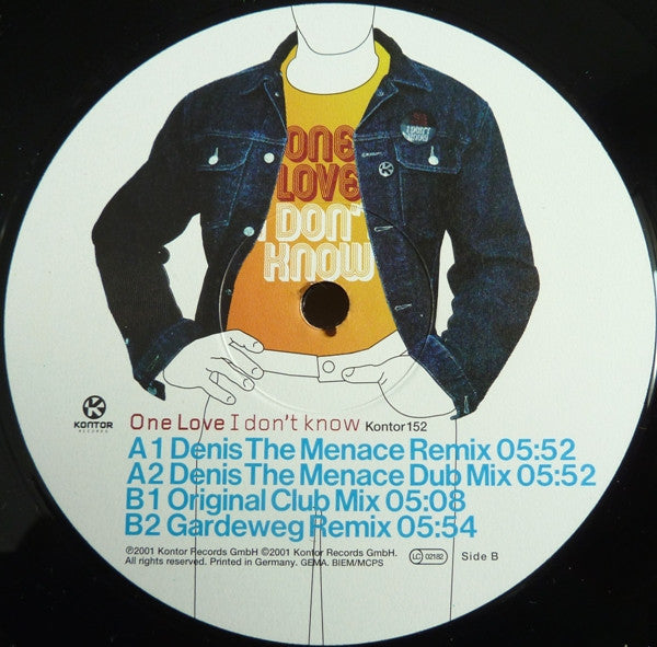 One Love : I Don't Know (12", Maxi)