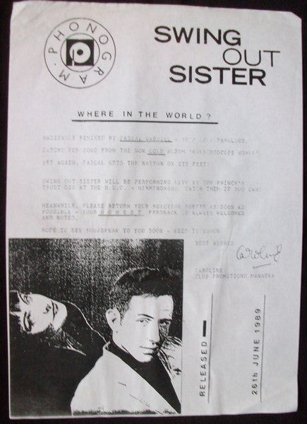 Swing Out Sister : Where In The World (12", Promo)