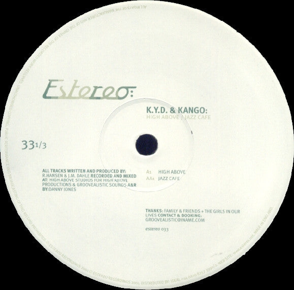 Kyd & Kango : High Above / Jazz Cafe (12")