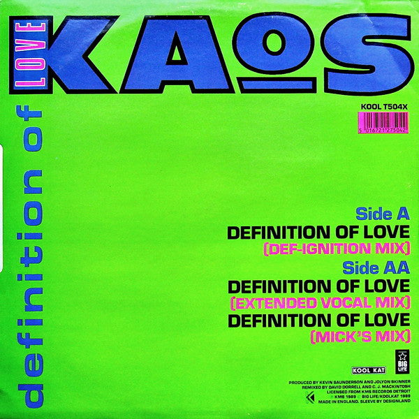 Kaos : Definition Of Love (12")