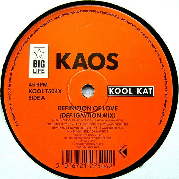 Kaos : Definition Of Love (12")