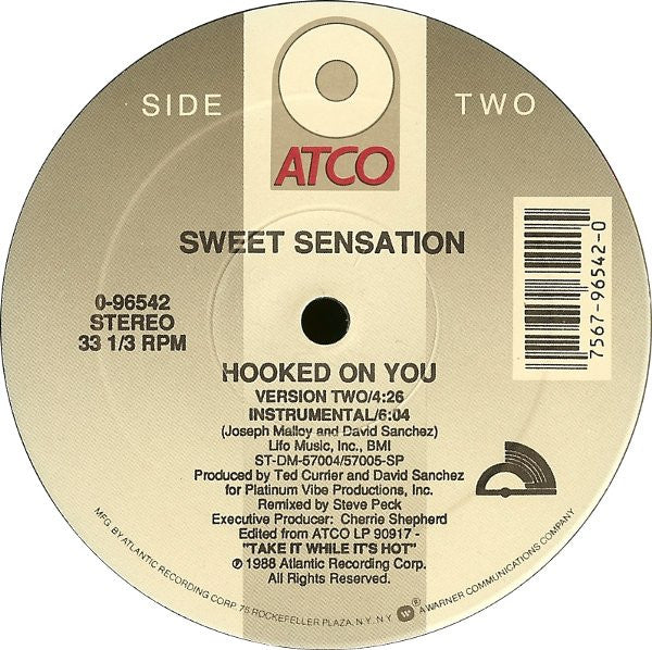 Sweet Sensation : Hooked On You (12")