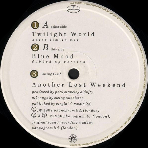 Swing Out Sister : Twilight World (Outer Limits Mix) (12", Single)