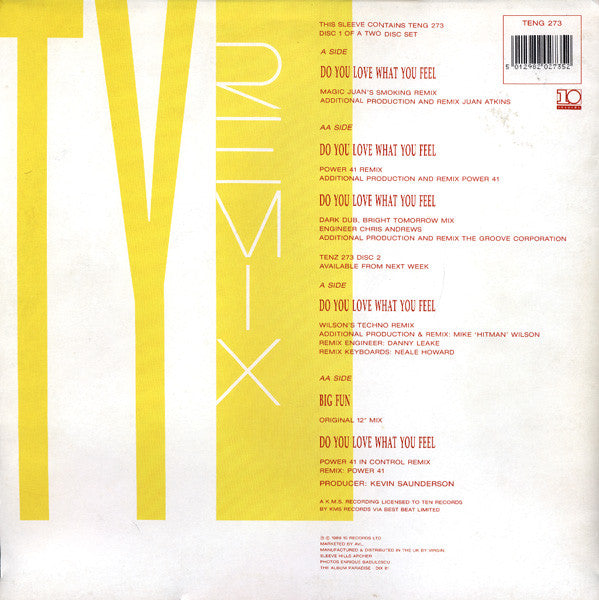 Inner City : Do You Love What You Feel (12", Ltd, Num)