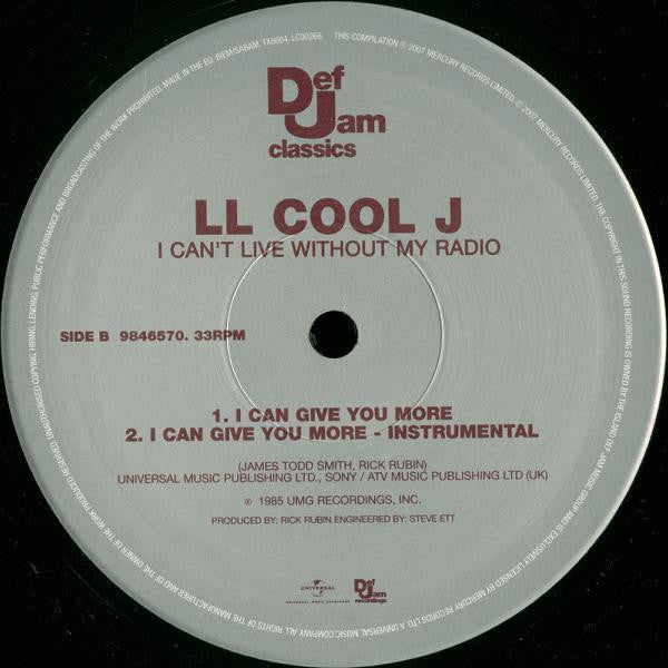 LL Cool J : I Can't Live Without My Radio / I Can Give You More (12", RE)
