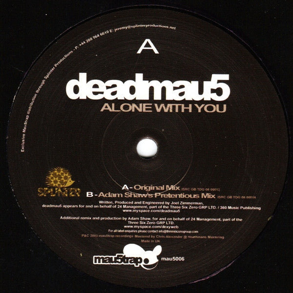 Deadmau5 : Alone With You (12")