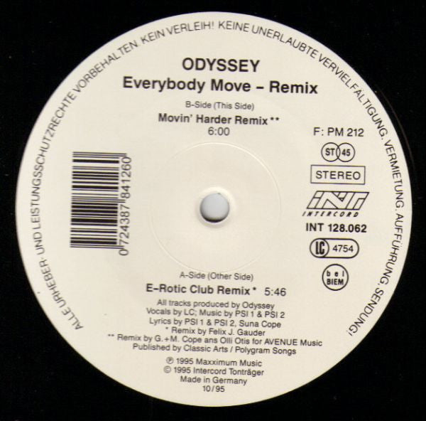 Odyssey (4) : Everybody Move (Remixes) (12")