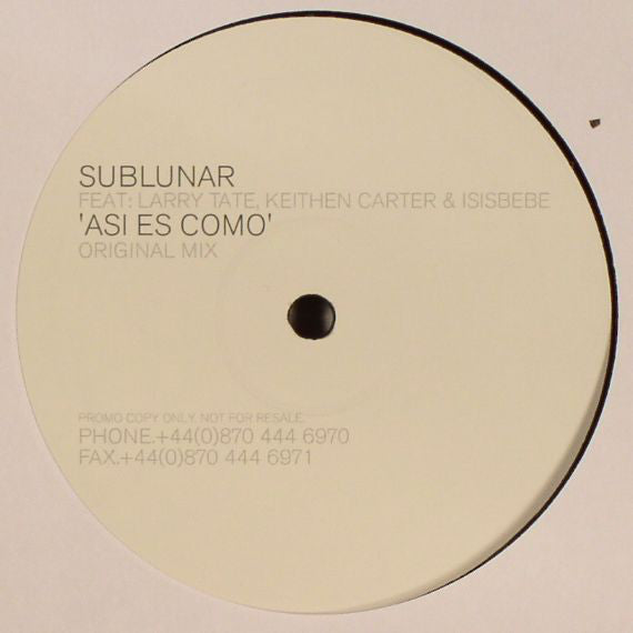 Sublunar : Asi Es Como (12", S/Sided, Promo)