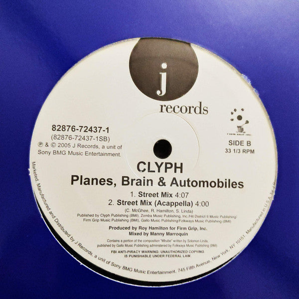 Clyph : Planes, Brain & Automobiles (12", Single)