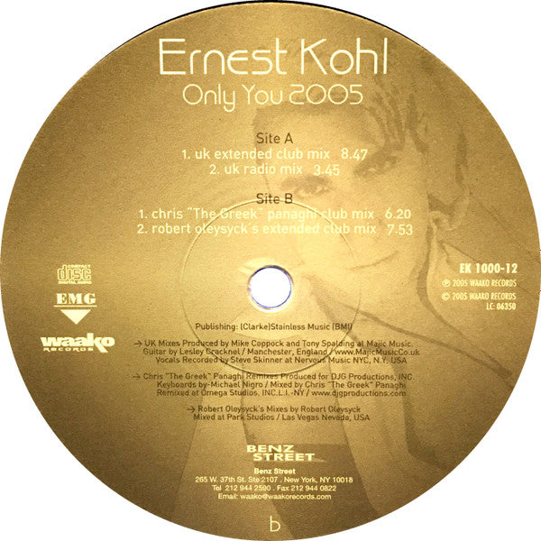 Ernest Kohl : Only You 2005 (12")