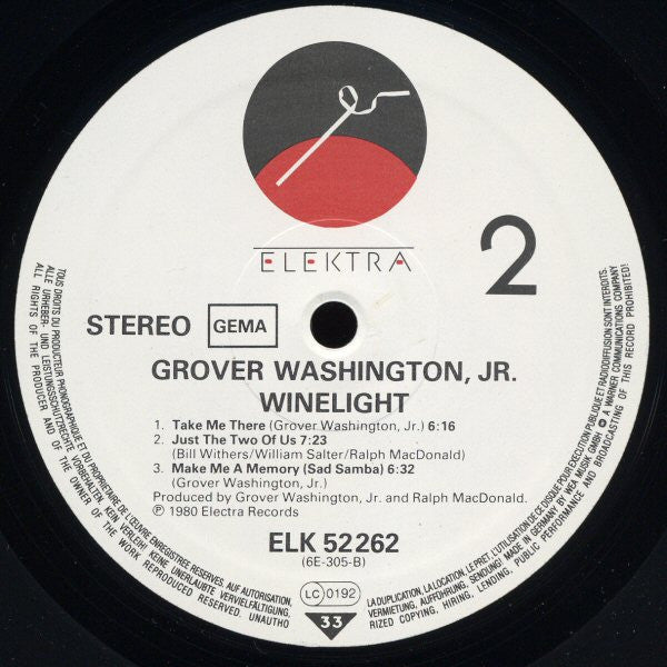 Grover Washington, Jr. : Winelight (LP, Album, RE, Whi)