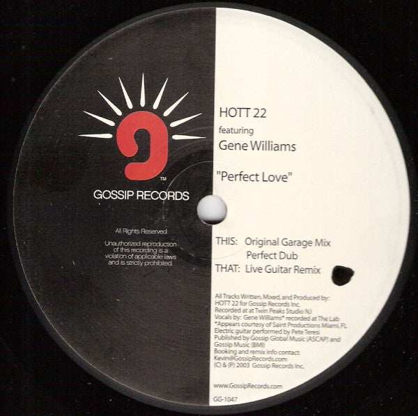 Hott 22 Featuring Gene Williams : Perfect Love (12")