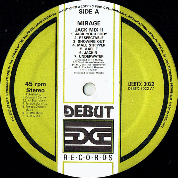 Mirage (12) : Jack Mix II (12", Single, P/Mixed)