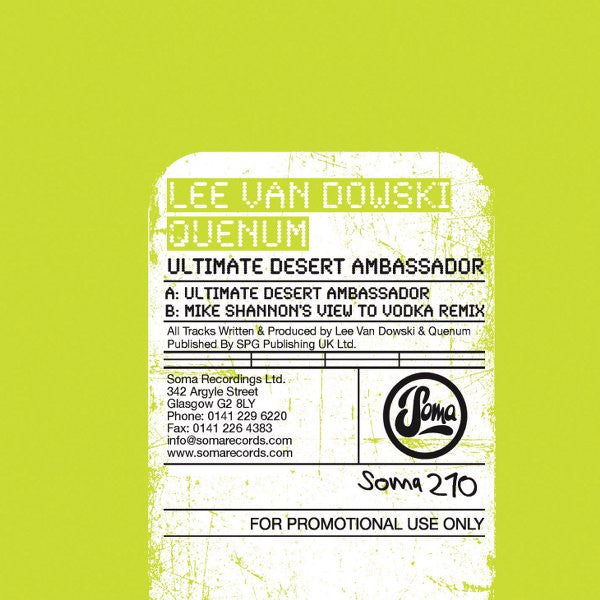 Lee Van Dowski, Quenum : Ultimate Desert Ambassador (CD, Promo)