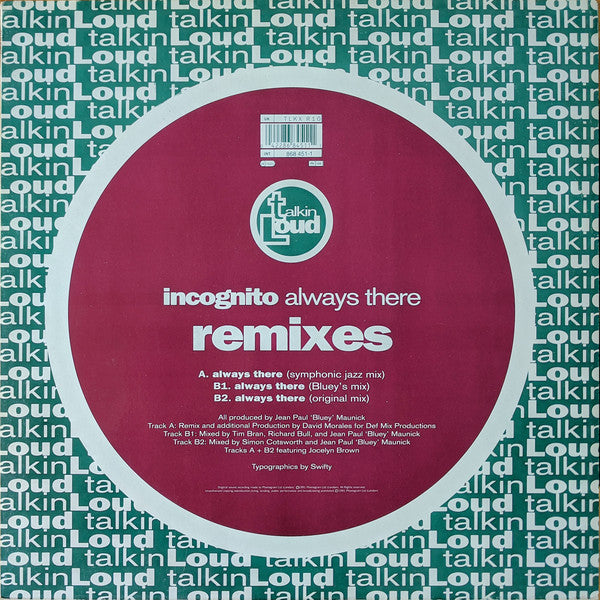 Incognito : Always There (Remixes) (12", Single)