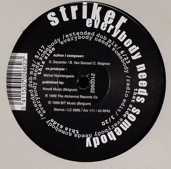 Striker (2) : Everybody Needs Somebody (12")