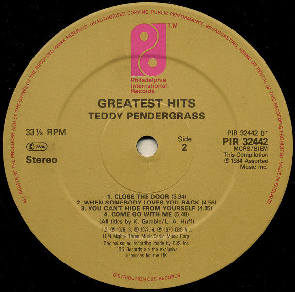 Teddy Pendergrass : Greatest Hits (LP, Comp)