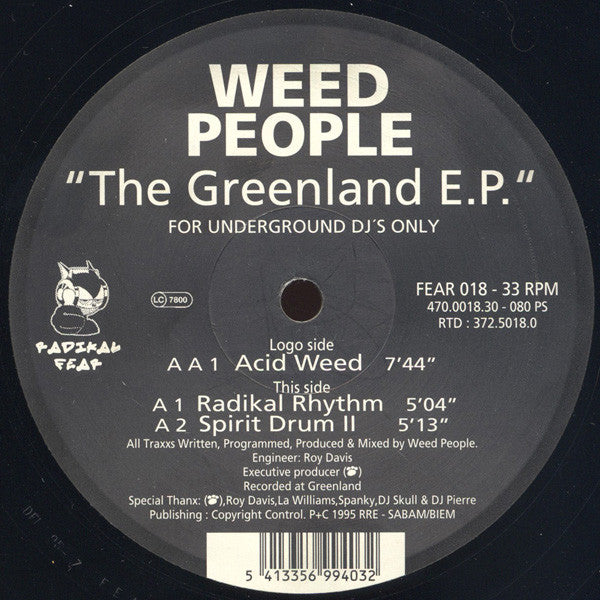 Weed People : The Greenland E.P. (12", EP)