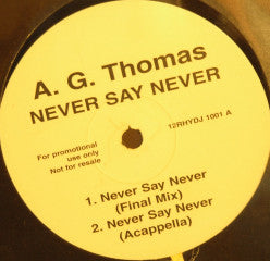 A.G. Thomas : Never Say Never (12", Promo)