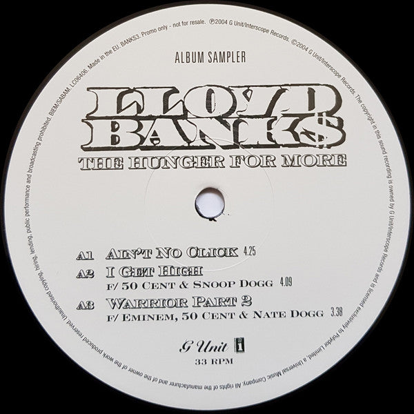 Lloyd Banks : The Hunger For More (Album Sampler) (12", Ltd, Promo, Smplr)