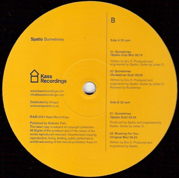Spatio : Sometimes (12")