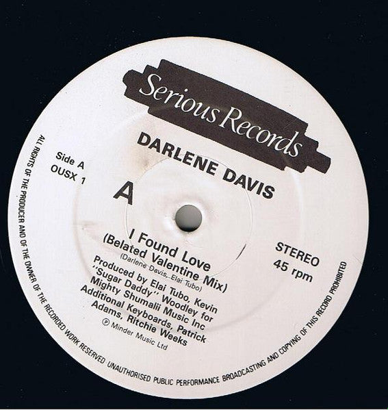Darlene Davis : I Found Love (UK Mega Remixes) (12")