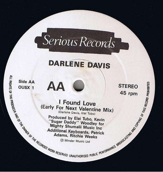 Darlene Davis : I Found Love (UK Mega Remixes) (12")