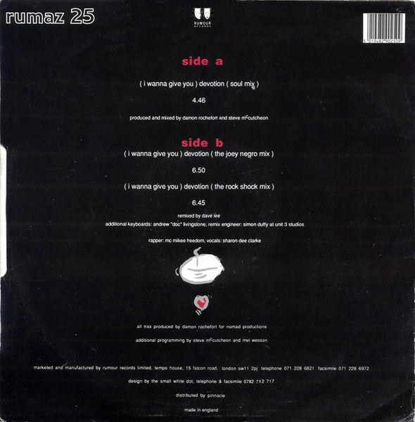 Nomad : (I Wanna Give You) Devotion (The Remixes) (12")